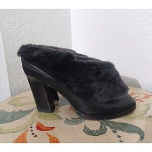 Rag & Bone Hailey Boot Black Mule With Lining High Heel Shoes Womens 39 US 8.5